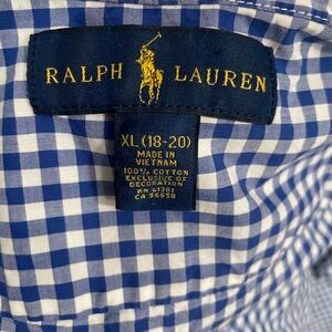 Ralph Lauren Men's Blue Gingham Shirt